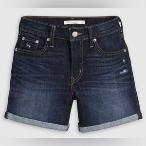 Levi's Blue Distressed Jean Shorts Mid-Thigh